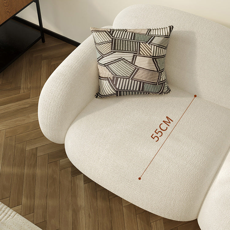 Square Arm Sofa Modern Style Faux Leather & Wool Standard Sofa