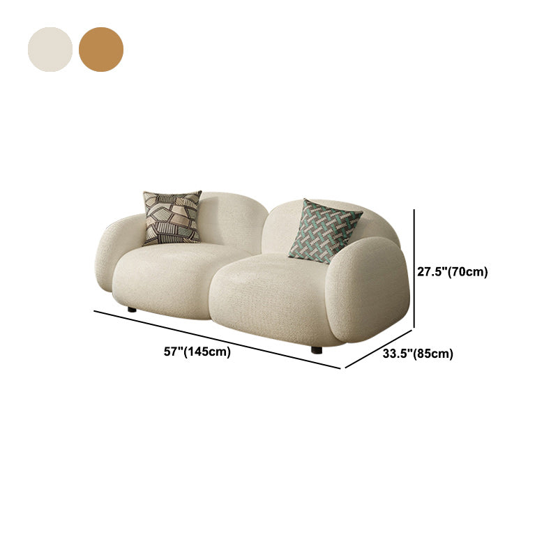 Square Arm Sofa Modern Style Faux Leather & Wool Standard Sofa
