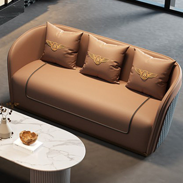 Faux Leather Tuxedo Arm Sofa 25.59" Wide Contemporary Sofa with Tight Back