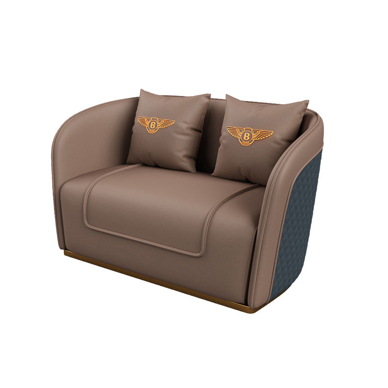 Faux Leather Tuxedo Arm Sofa 25.59" Wide Contemporary Sofa with Tight Back