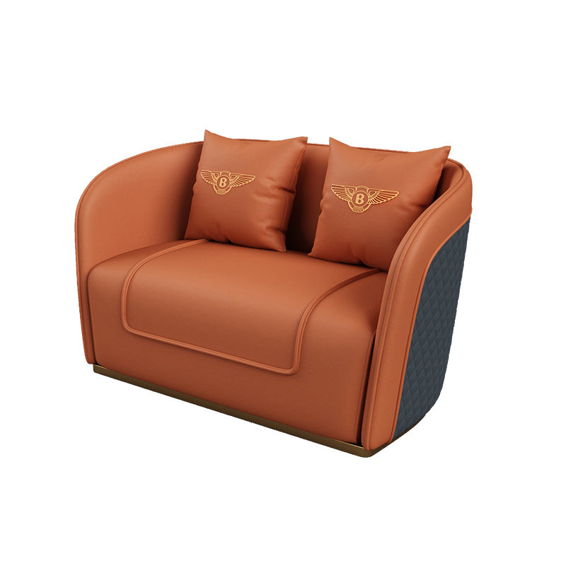 Faux Leather Tuxedo Arm Sofa 25.59" Wide Contemporary Sofa with Tight Back