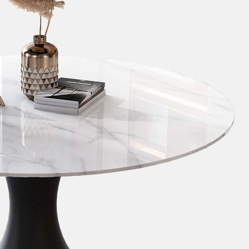 Contemporary Sintered Stone Round Table Set 1/2/5/7 Pieces Dining Set