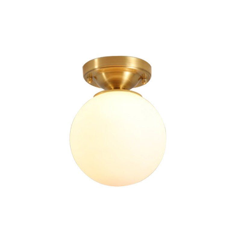 1-Light Ceiling Lamp Simple Ceiling Mount Light with Glass Shade for Aisle