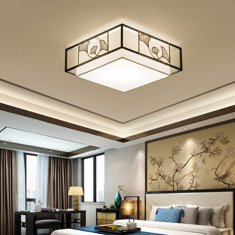 Fabric Flush Mount Lighting Traditional Ceiling Lamp for Living Room