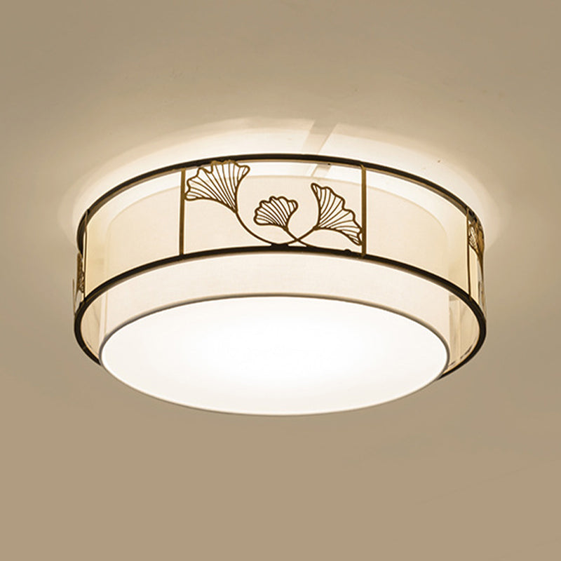 Fabric Flush Mount Lighting Traditional Ceiling Lamp for Living Room