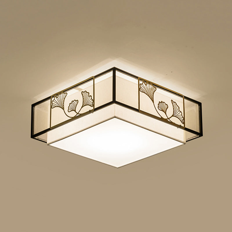 Fabric Flush Mount Lighting Traditional Ceiling Lamp for Living Room