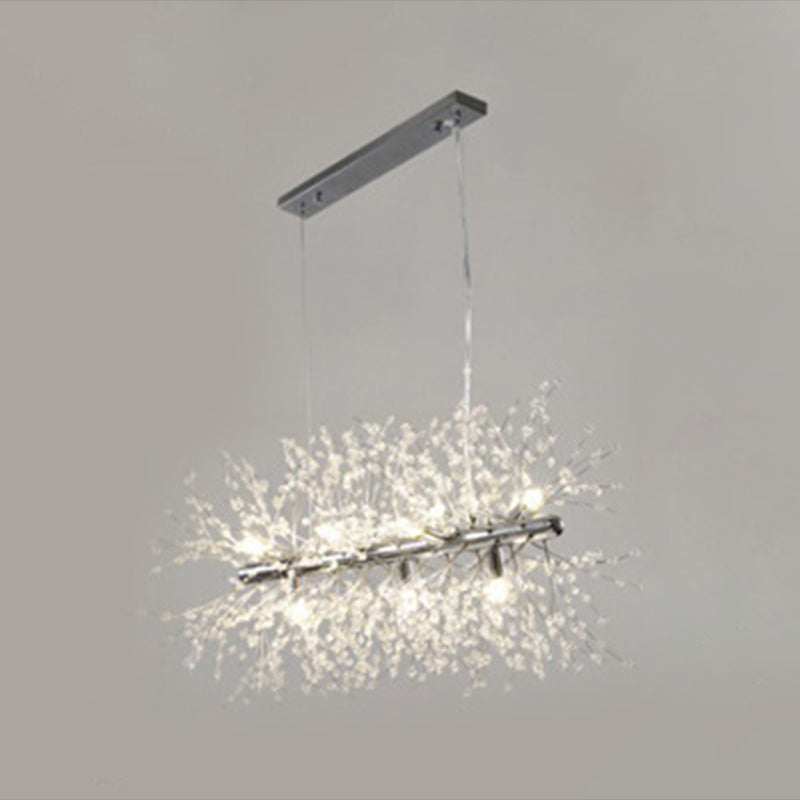 Nordic Style Iron Hanging Lamp Rectangle Shape Island Light Fixture for Bedroom