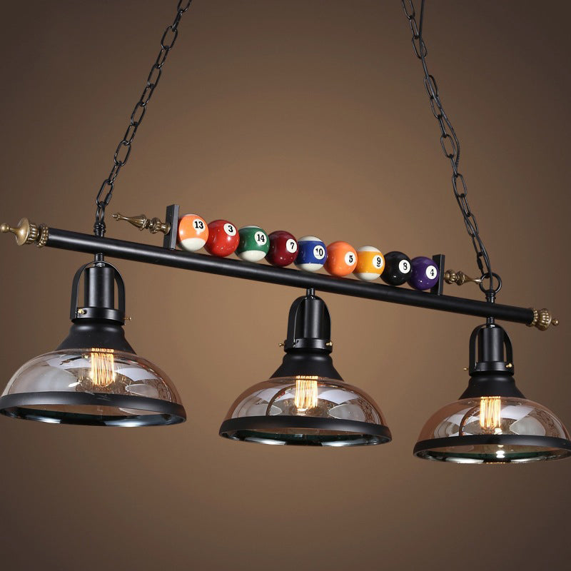 Industrial Style Hanging Lamp Bowl Shape Island Light Fixture for Bar (Included Balls)
