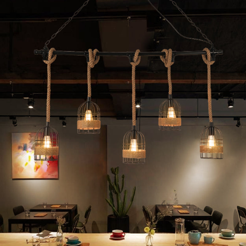 Industrial Pendant Lighting Rope Island Light Fixtures for Restaurant