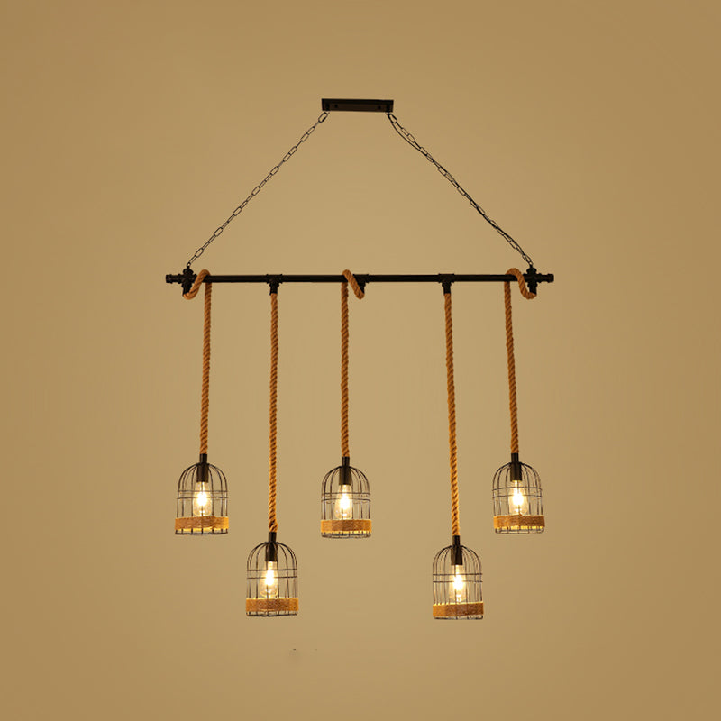 Industrial Pendant Lighting Rope Island Light Fixtures for Restaurant