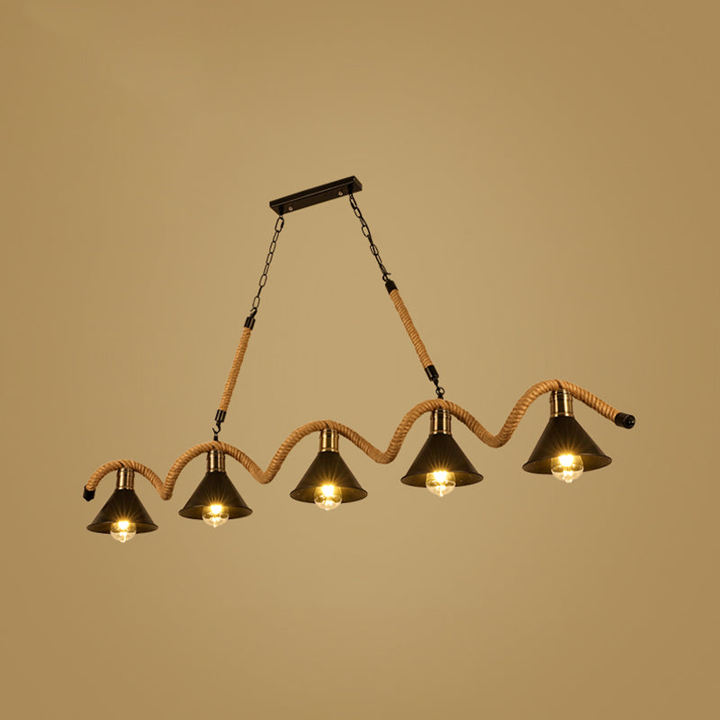 Industrial Pendant Lighting Rope Island Light Fixtures for Restaurant