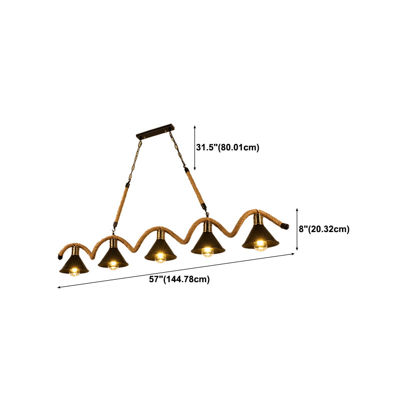 Industrial Pendant Lighting Rope Island Light Fixtures for Restaurant