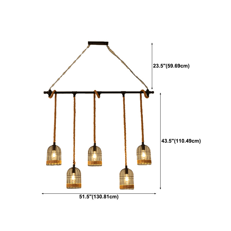 Industrial Pendant Lighting Rope Island Light Fixtures for Restaurant