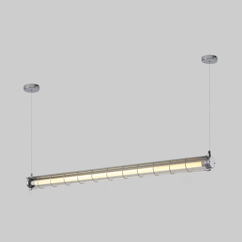 Industrial Style Iron Hanging Lamp Cylinder Shape Island Light Fixture for Living Room