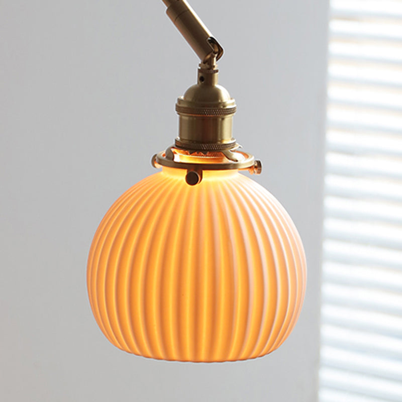 Swing Arm Wall Lamp Modern Ceramic Sconce Lighting for Bedroom