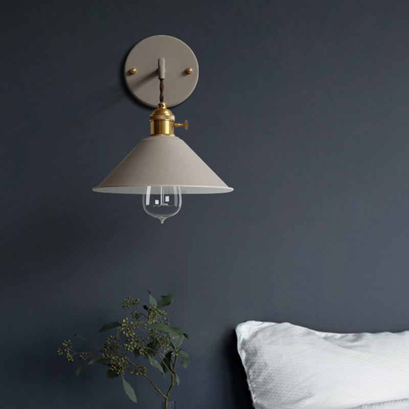 1-Light Cone Wall Light Sconce Modern Style Metal Wall Lighting