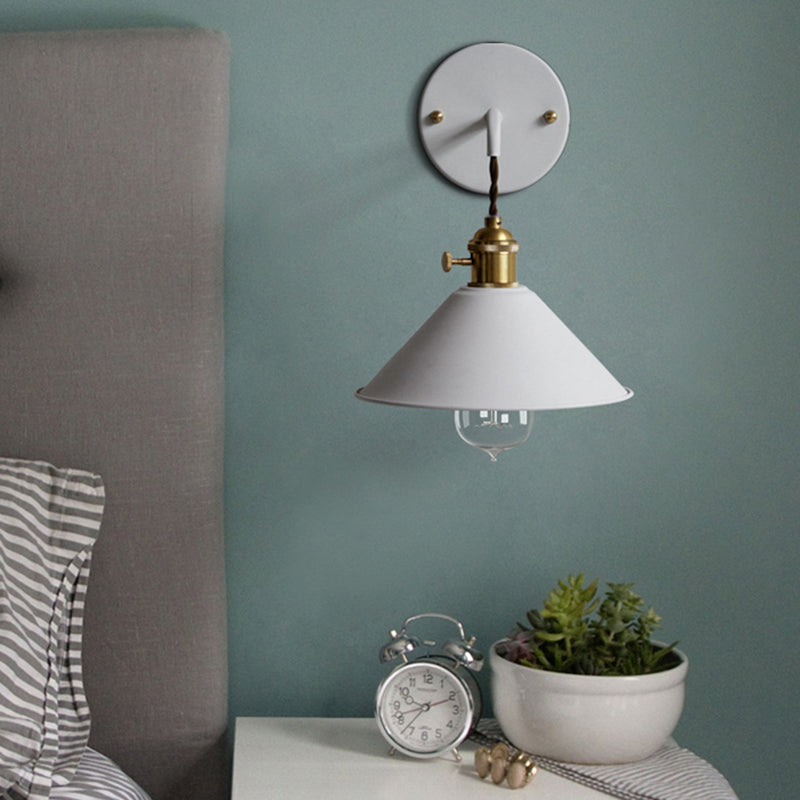 1-Light Cone Wall Light Sconce Modern Style Metal Wall Lighting