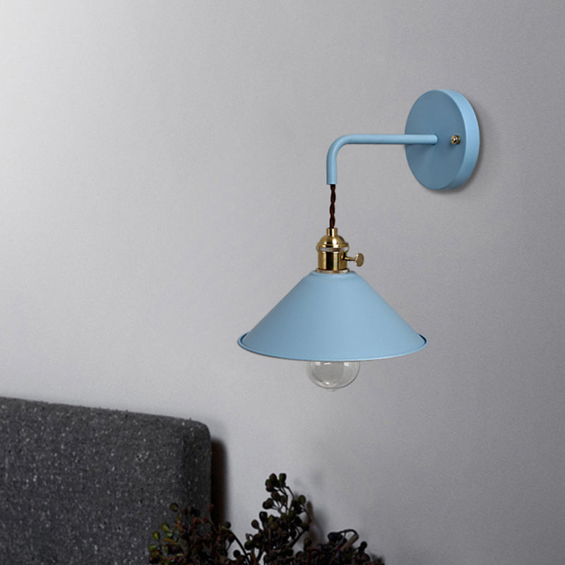 1-Light Cone Wall Light Sconce Modern Style Metal Wall Lighting