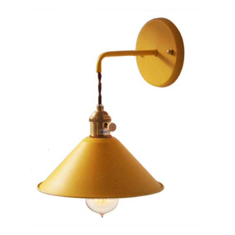 1-Light Cone Wall Light Sconce Modern Style Metal Wall Lighting