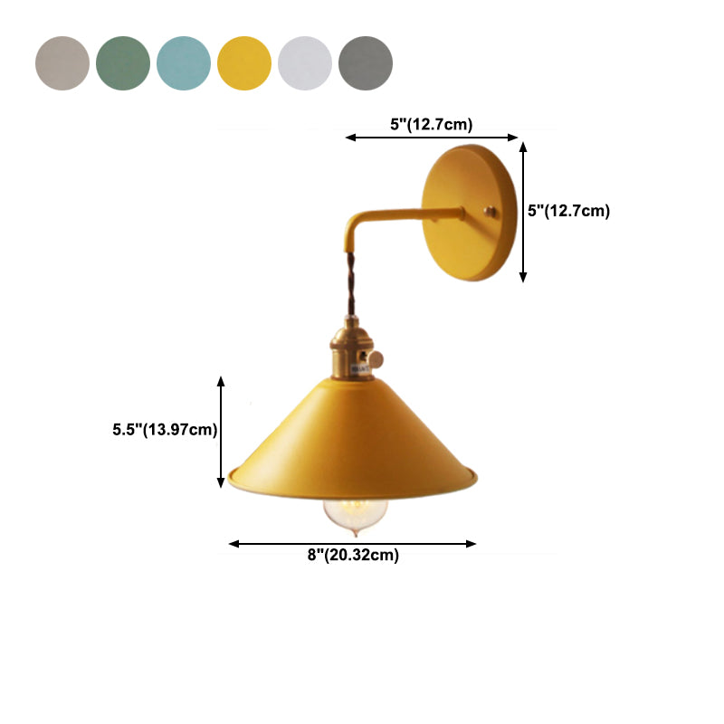 1-Light Cone Wall Light Sconce Modern Style Metal Wall Lighting