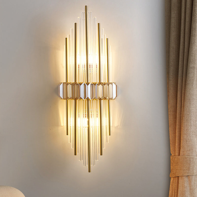 2-Light Geometric Wall Light Sconce Modern Style Glass Wall Lighting