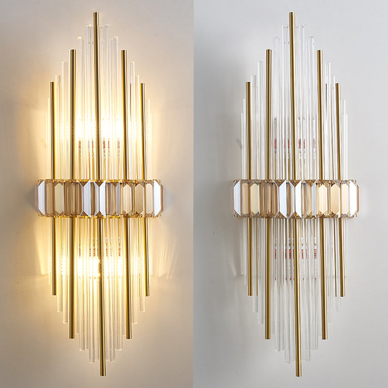 2-Light Geometric Wall Light Sconce Modern Style Glass Wall Lighting