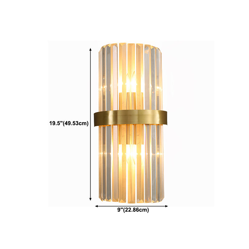 Post-Modern Wall Sconce Gold Wall Light Fixture with Crystal for Bedroom