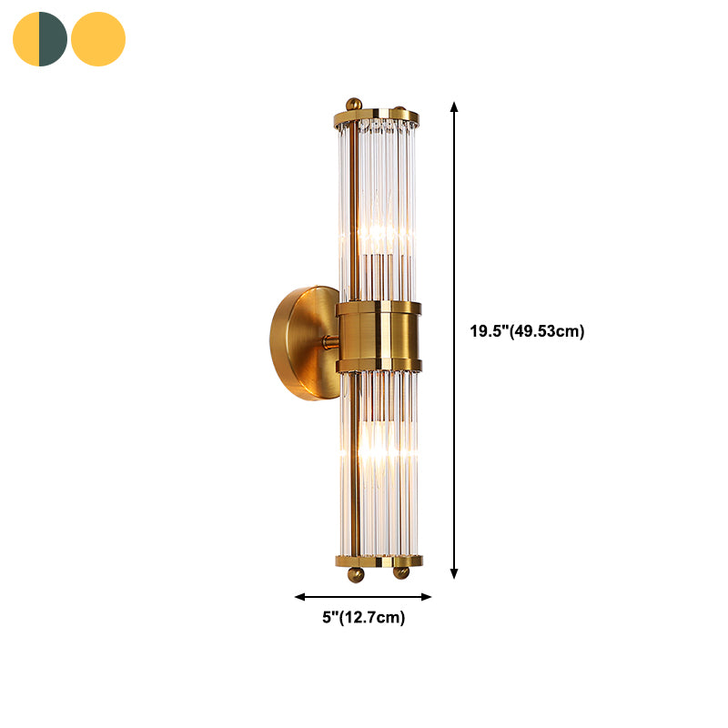 Multi-Light Cylinder Wall Light Sconce Modern Style Crystal Wall Lighting