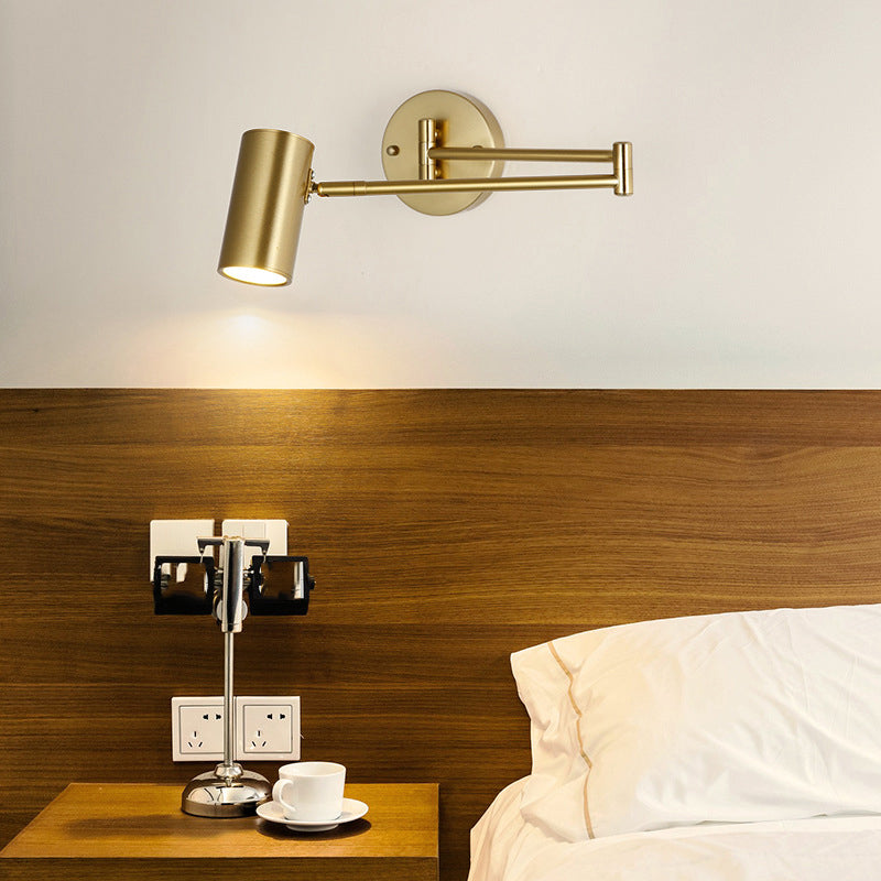 Post-Modern Wall Light Fixture Swing Arm Wall Sconce with Metal for Bedroom