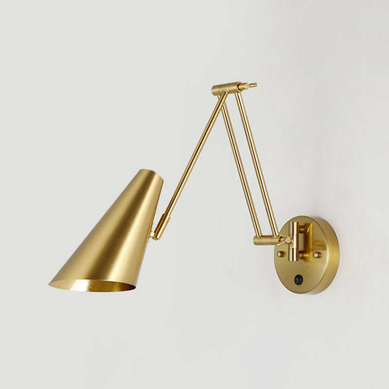 Post-Modern Wall Light Fixture Swing Arm Wall Sconce with Metal for Bedroom