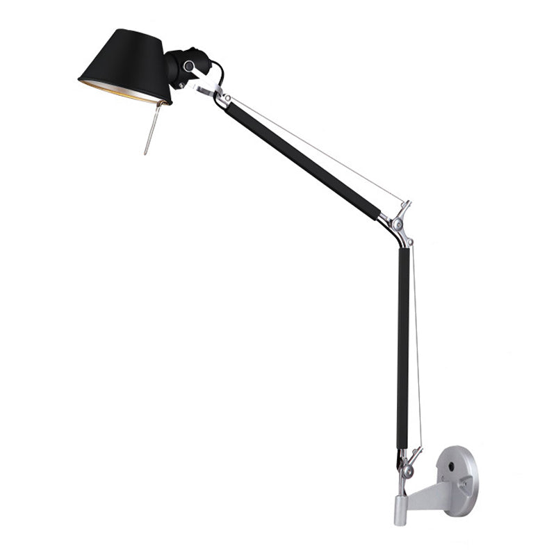 Swing Arm Wall Sconce Modernist Metal Wall Light Fixture for Bedroom