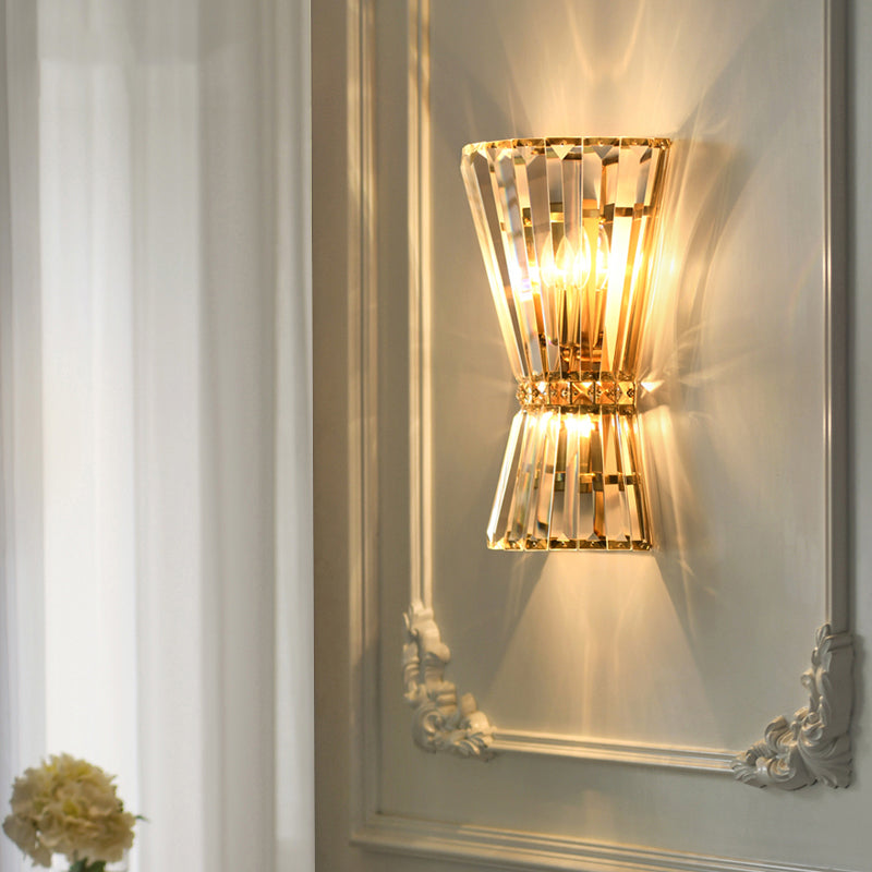 3-Light Geometric Wall Light Sconce Modern Style Crystal Wall Lighting
