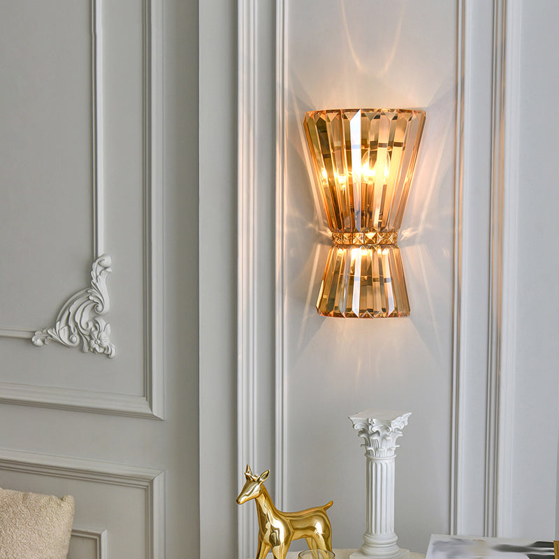 3-Light Geometric Wall Light Sconce Modern Style Crystal Wall Lighting