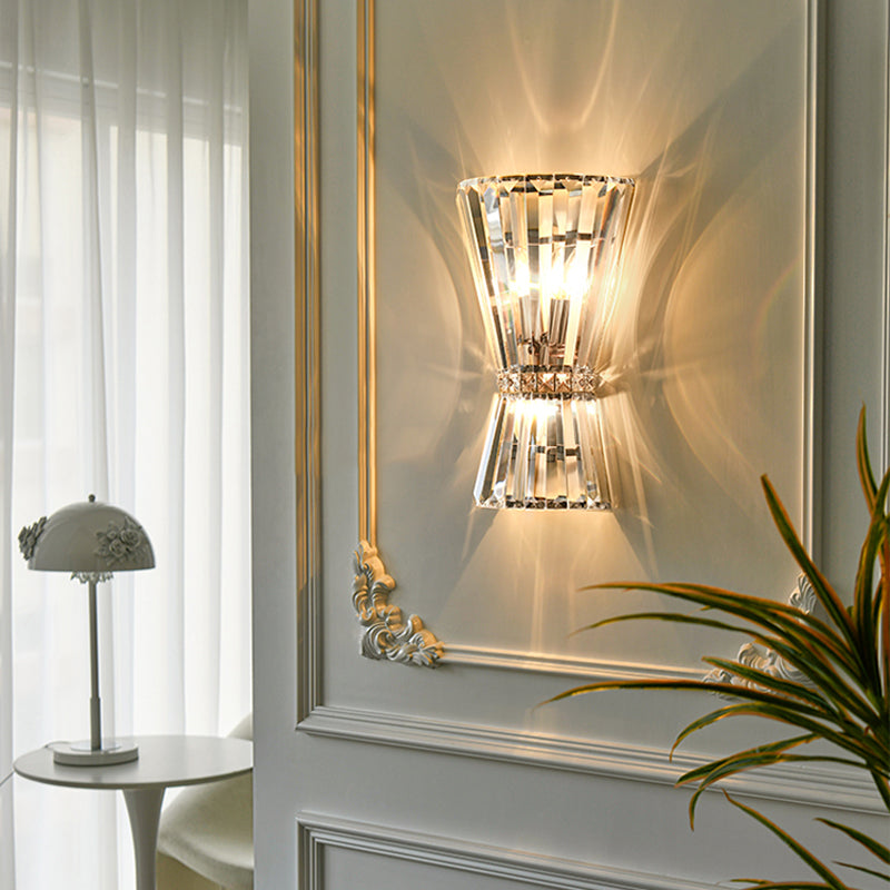 3-Light Geometric Wall Light Sconce Modern Style Crystal Wall Lighting
