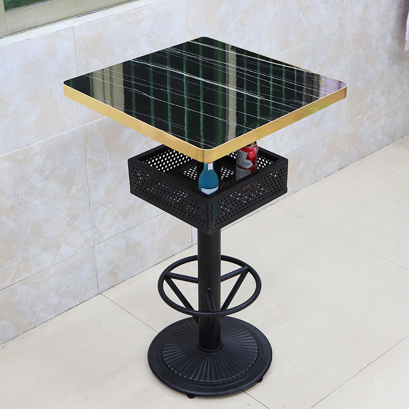 Industrial Wood Top Bistro Table Matte Finish Bar Table for Small Places