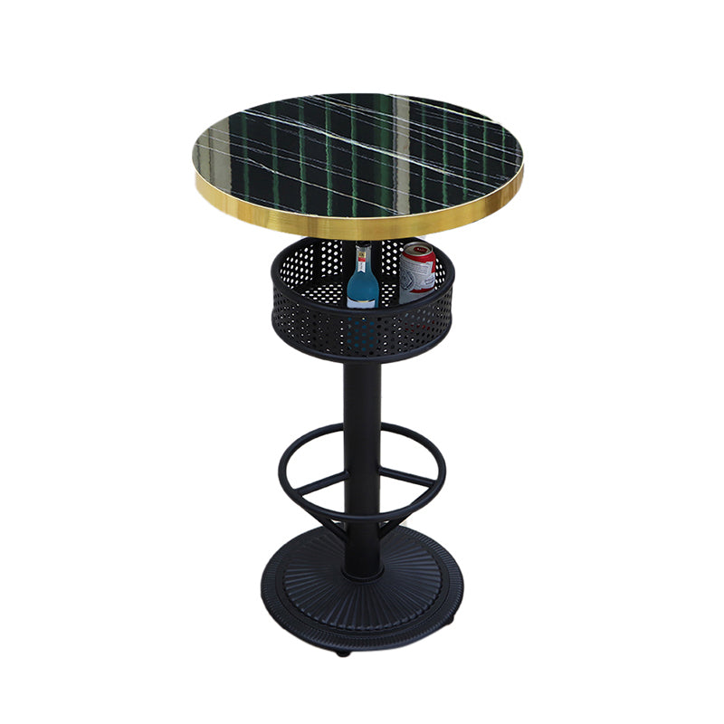 Industrial Wood Top Bistro Table Matte Finish Bar Table for Small Places