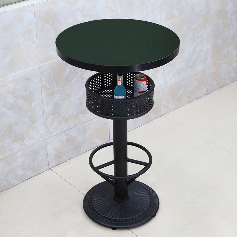 Industrial Wood Top Bistro Table Matte Finish Bar Table for Small Places