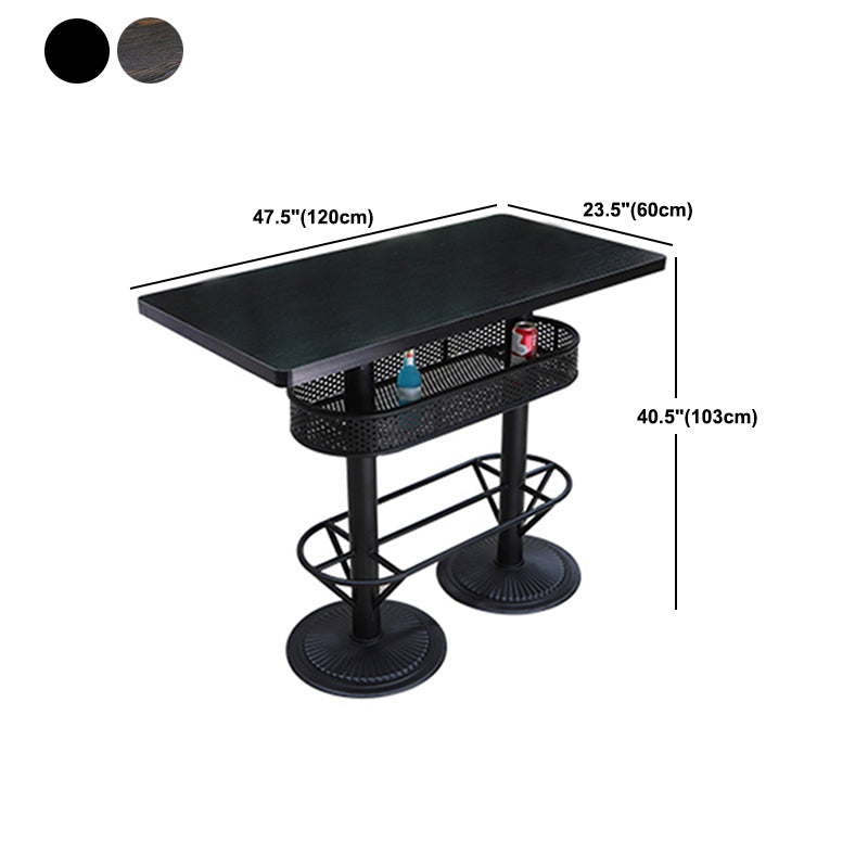 Industrial Wood Top Bistro Table Matte Finish Bar Table for Small Places