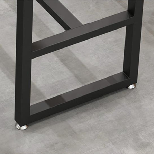 Industrial Rectangle Bistro Table Matte Finish Stone Top Bar Table