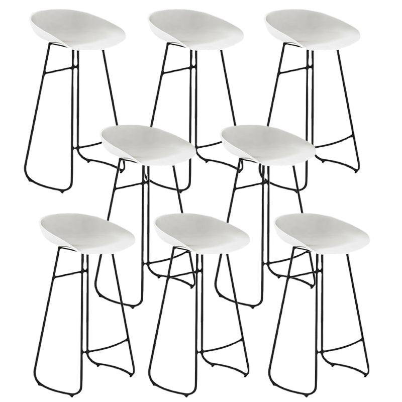Modern Armless Backrest Counter Stool Iron Bar Stool with Acrylic Seat and Pedal for Cafe