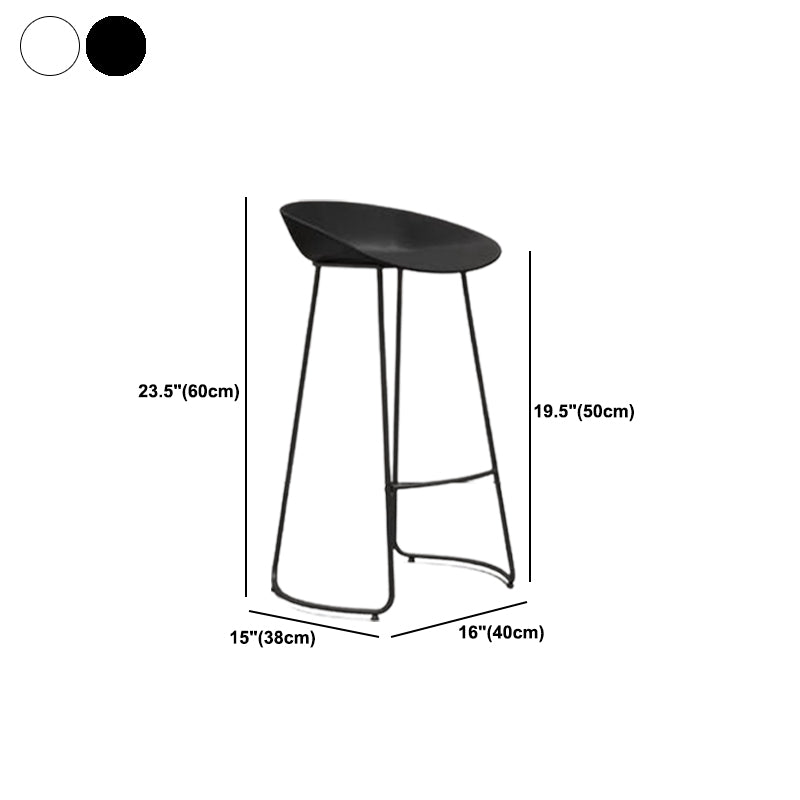 Modern Armless Backrest Counter Stool Iron Bar Stool with Acrylic Seat and Pedal for Cafe