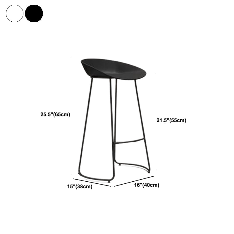 Modern Armless Backrest Counter Stool Iron Bar Stool with Acrylic Seat and Pedal for Cafe