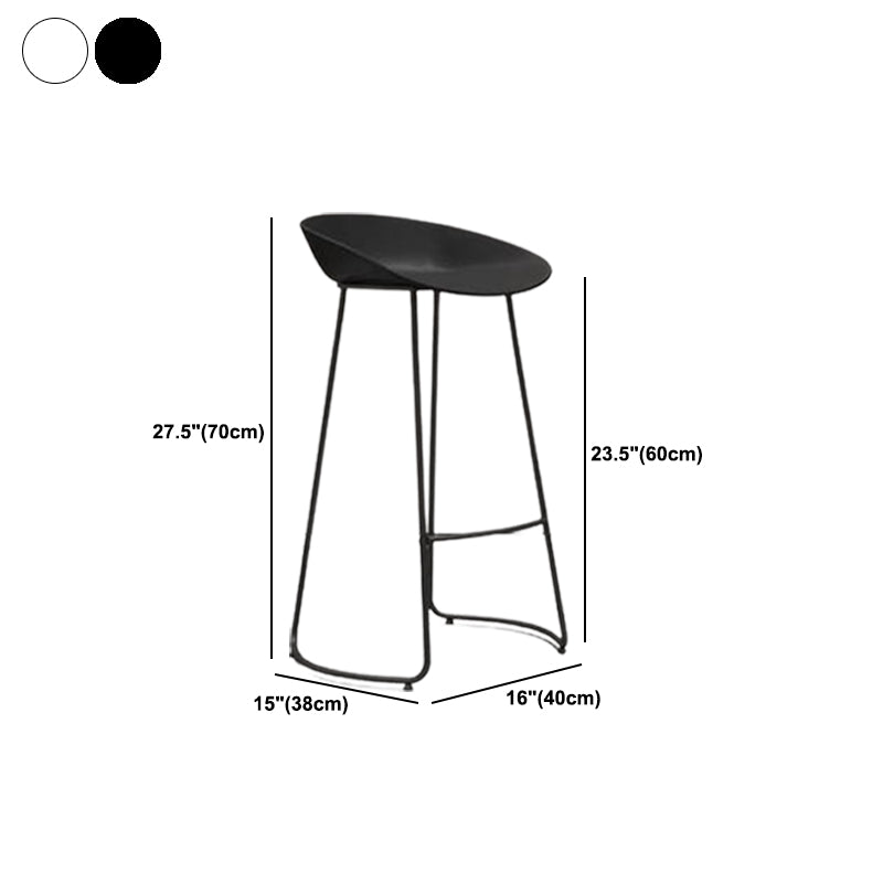 Modern Armless Backrest Counter Stool Iron Bar Stool with Acrylic Seat and Pedal for Cafe