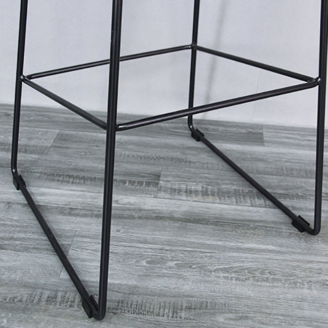 Scandinavian Plastic Bar Stools Footrest Indoor Counter Stool with Metal Legs