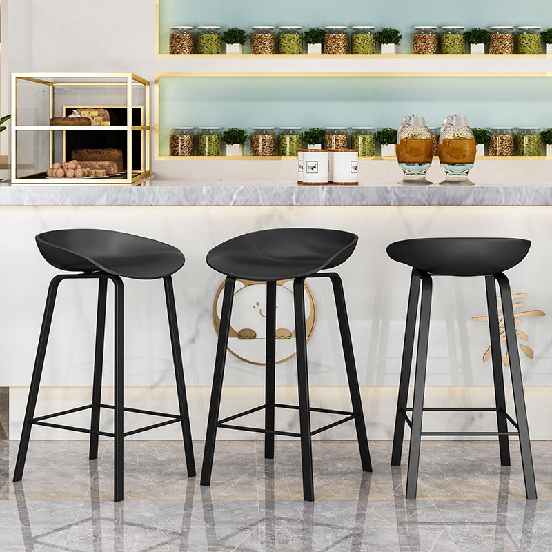 Modern Backrest Counter Stool Iron Bar Stool with Acrylic Seat and Pedal for Milk Tea Shop