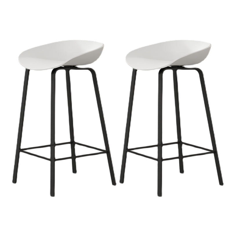 Modern Backrest Counter Stool Iron Bar Stool with Acrylic Seat and Pedal for Milk Tea Shop