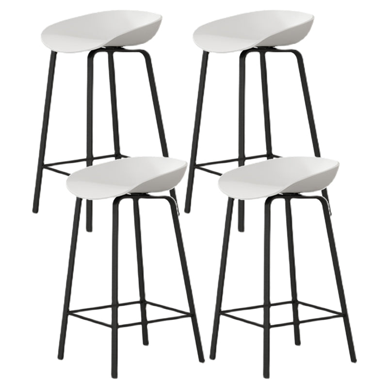 Modern Backrest Counter Stool Iron Bar Stool with Acrylic Seat and Pedal for Milk Tea Shop