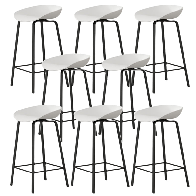 Modern Backrest Counter Stool Iron Bar Stool with Acrylic Seat and Pedal for Milk Tea Shop