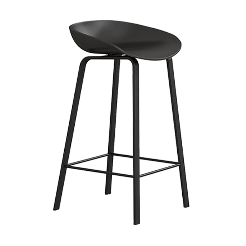 Modern Backrest Counter Stool Iron Bar Stool with Acrylic Seat and Pedal for Milk Tea Shop