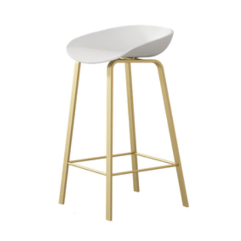 Modern Backrest Counter Stool Iron Bar Stool with Acrylic Seat and Pedal for Milk Tea Shop
